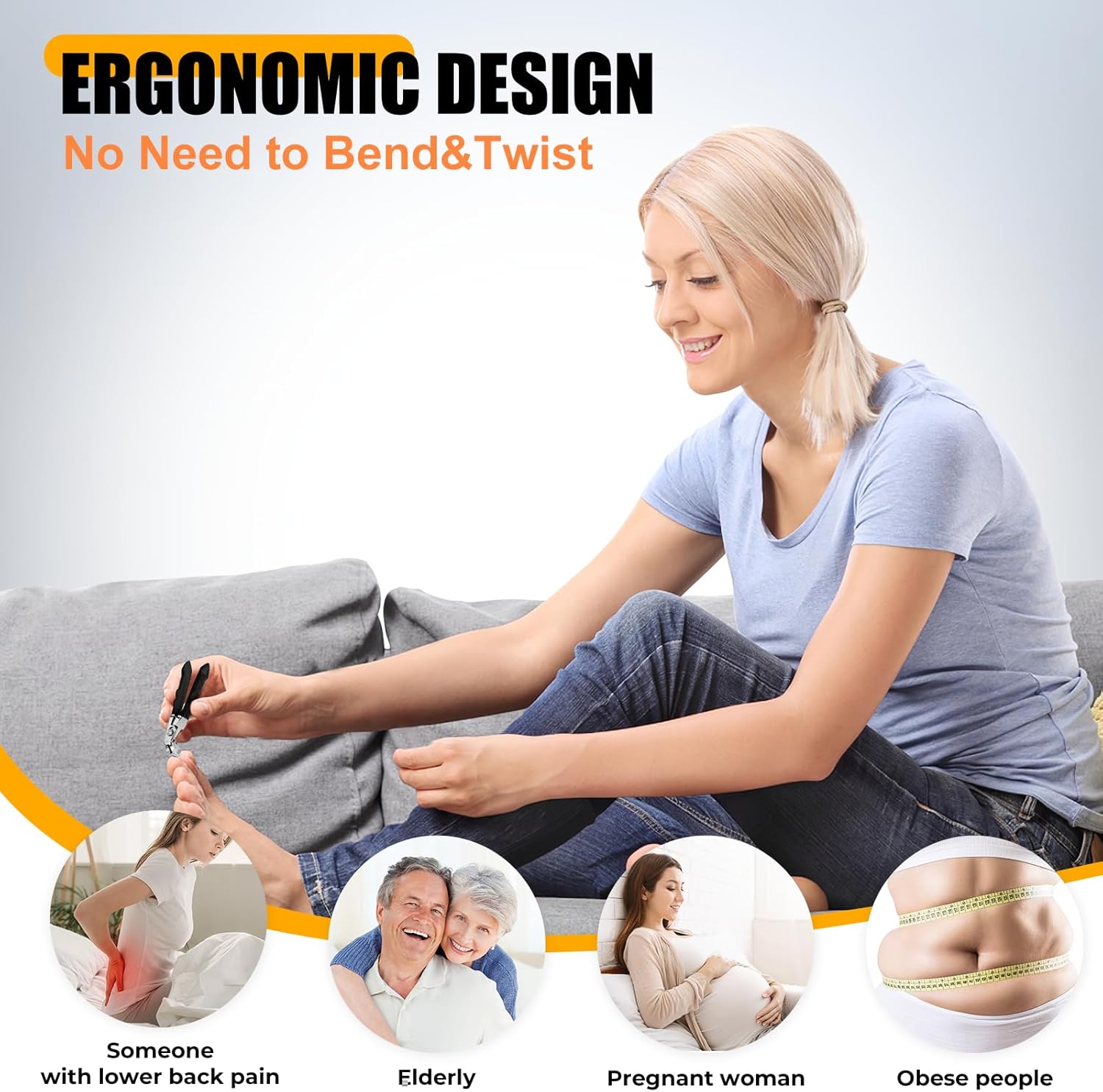 Ciseaux à ongles pour seniors, idéaux pour les ongles épais, cadeaux de Noël 2025 à glisser dans les chaussettes pour hommes, femmes et adultes, coupe-ongles pour ongles incarnés, robuste avec une inclinaison large, coupe-ongles amélioré à lame oblique.