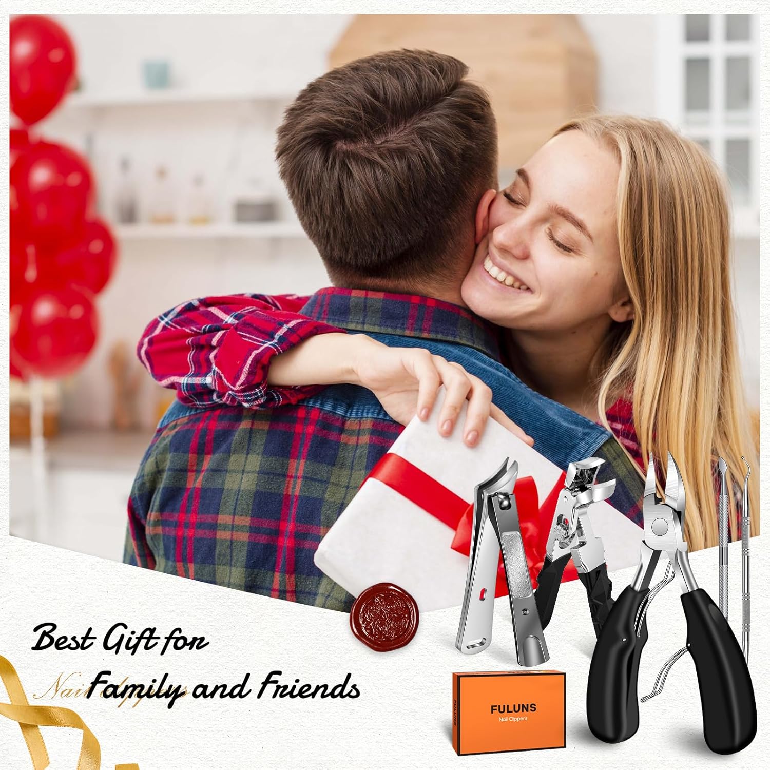 Ciseaux à ongles pour seniors, idéaux pour les ongles épais, cadeaux de Noël 2025 à glisser dans les chaussettes pour hommes, femmes et adultes, coupe-ongles pour ongles incarnés, robuste avec une inclinaison large, coupe-ongles amélioré à lame oblique.