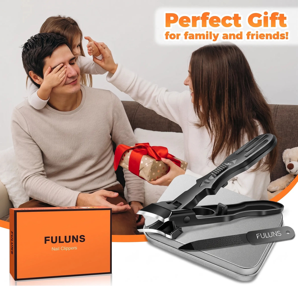 Coupe-ongles pour hommes, ongles épais, coupe-ongles inclinés tranchants pour seniors, ongles incarnés, avec verrou de sécurité, large ouverture, long manche | DRMODE
