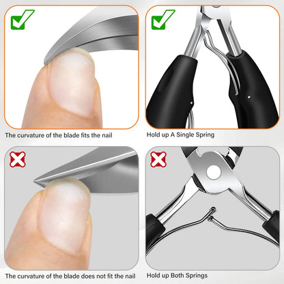 Ensemble professionnel de coupe-ongles pour seniors - Outils robustes pour ongles épais | DRMODE