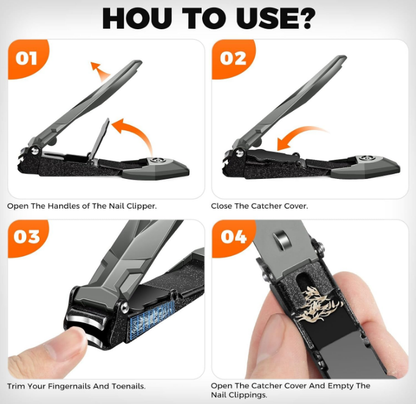Coupe-ongles anti-éclaboussures ultra tranchants avec manche ergonomique long | DRMODE
